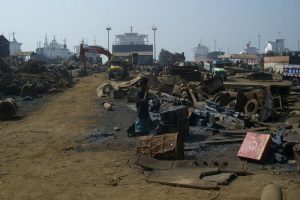 an area space of spare parts from shipbreaking