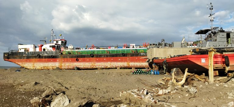 Ships parked on the beach