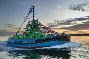 Ports of Auckland welcome world's first full-sized electric tugboat