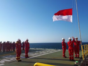Indonesian seafarers celebrates Independence Day on FPSO ship