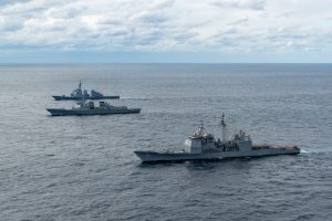 U.S. carrier strike group operates with Japan, South Korea