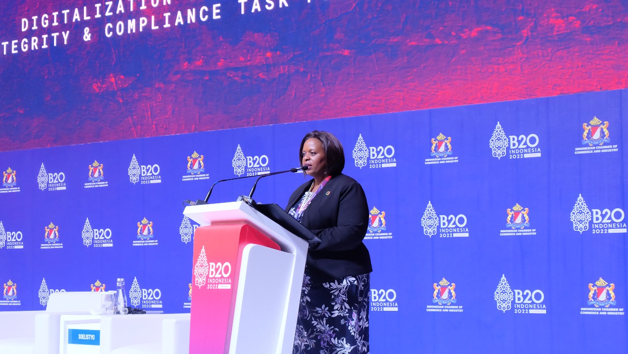 Sanda Ojiambo, Assistant secretary-general and CEO of the UN Global Impact at B20 Summit in Indonesia
