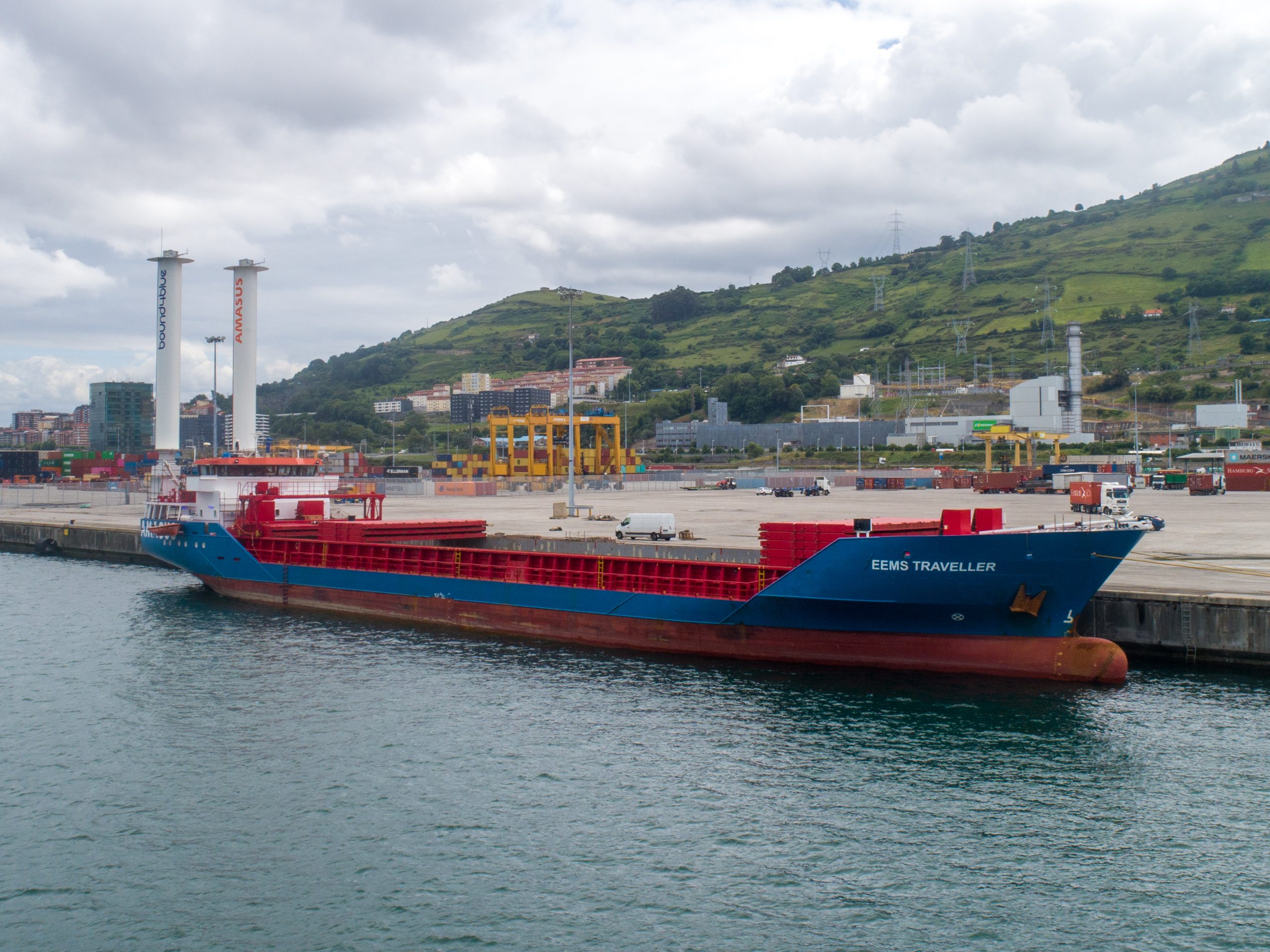 General cargo vessel set out with largest suction sails ever built