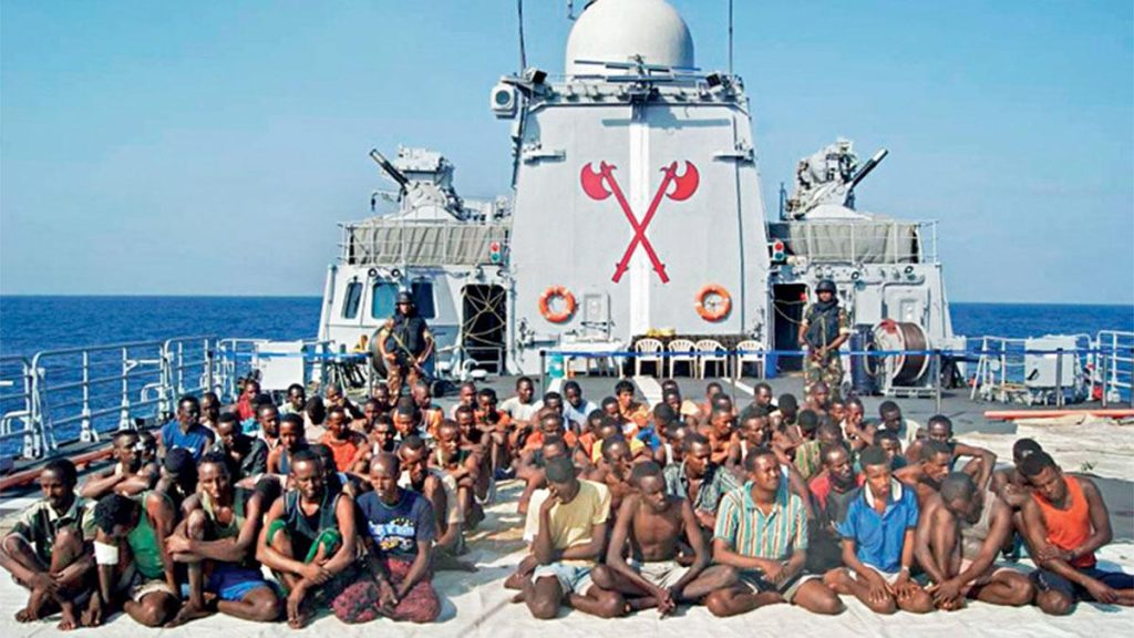 Suspected Somali pirates captured by the Indian Navy in a 2011 operation in the Arabian Sea; (Photo: AFP)