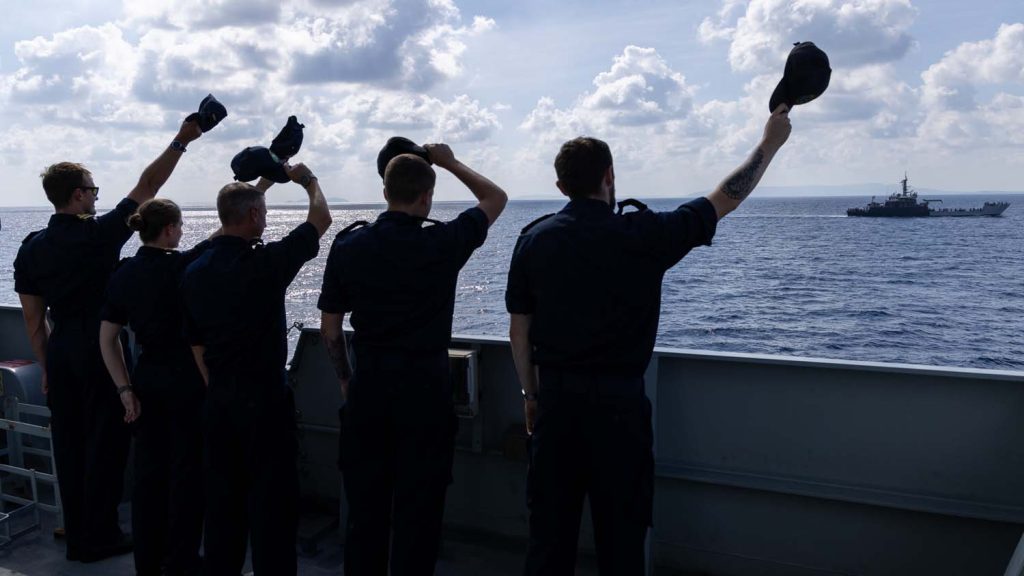 Patrol ship HMS Spey makes her debut in India with visit to island chain