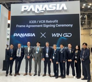 WinGD and Panasia representatives gathered for the official signing ceremony at Kormarine