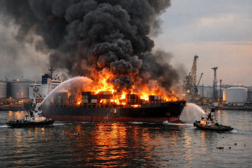 Maritime Blaze Erupts in Krasnodar Following Drone Attack