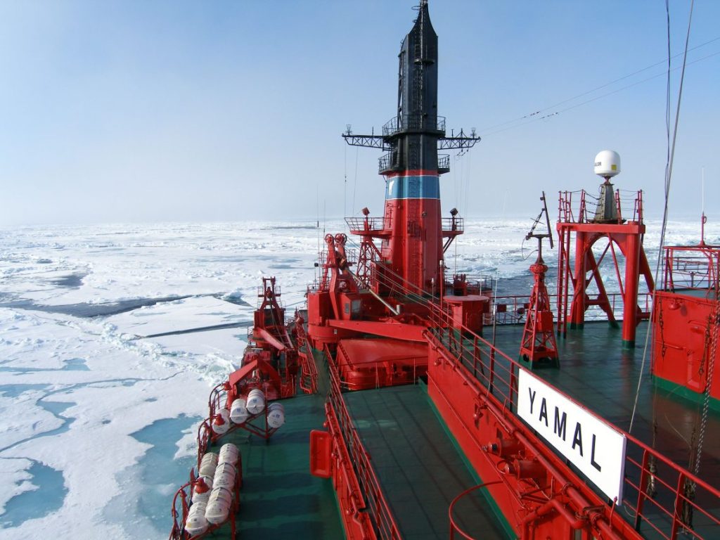A Russian icebreaker in the arctic